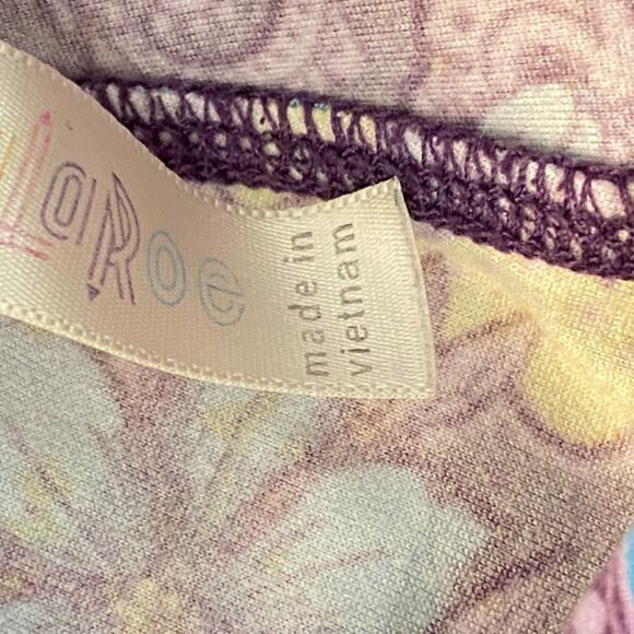 1453 LuLaRoe Leggings Size OS Blue and Yellow Paisley Design Print New - Picture 3 of 4